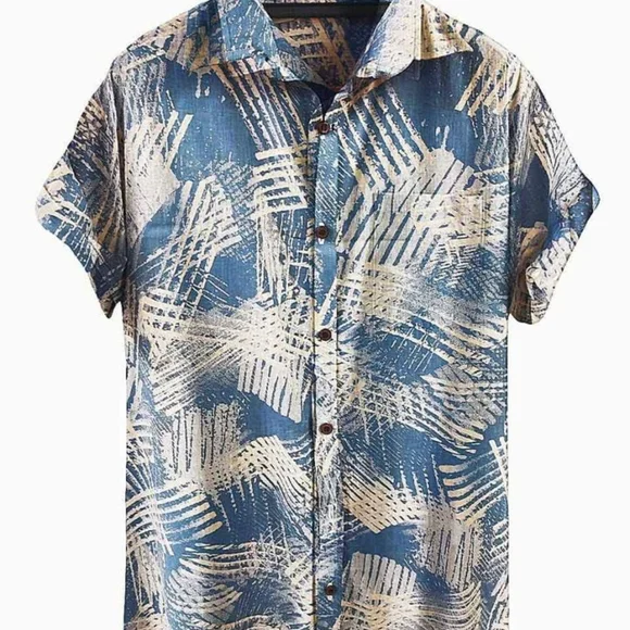 Men's Brown and Gray Patterned Shirt - Picture 6 of 7